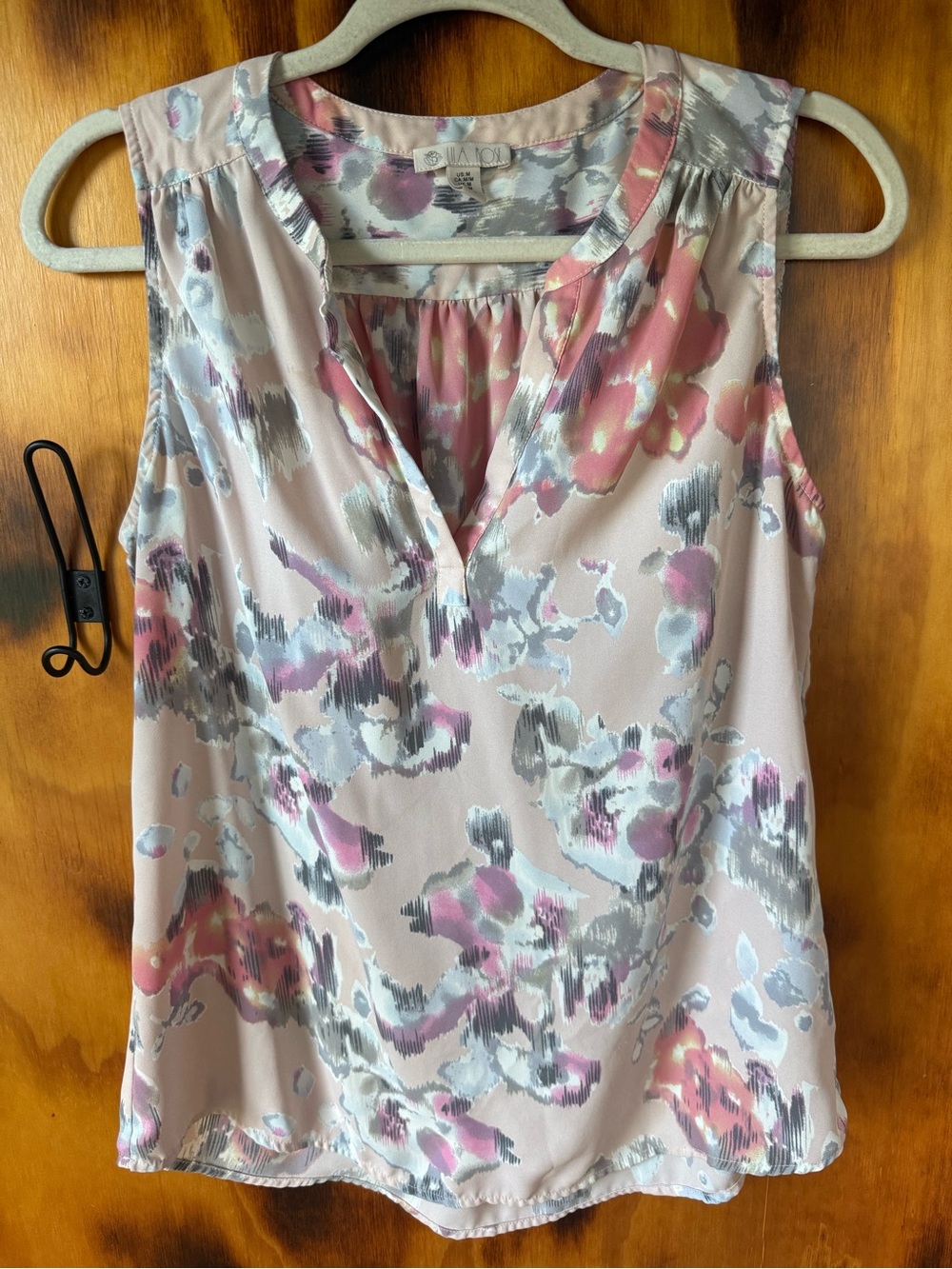 Lila Rose Pink Floral Sleeveless Chiffon Top